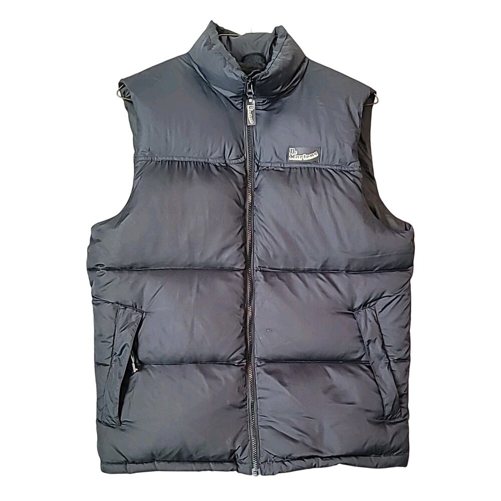 Dr Martens AirWair Men's Black Gillet Size L Down Filled Bodywarmer Puffer Vest